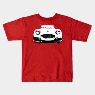 Triumph TR2 1950s British classic car monoblock black/white Kids T-Shirt